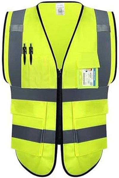Duravel Reflective Vest with Dotted Gloves - High-Visibility Safety Jacket for Runners, Cyclists, and Constr