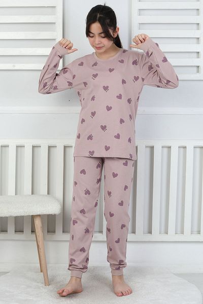 ZUZUNGA Lavender Colored Heart Patterned Girls' Pajama Set