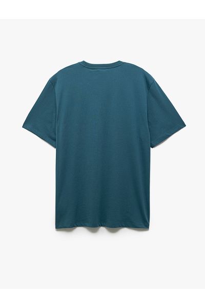 Koton Short Sleeve Cotton Regular Fit Crew Neck Slogan Printed T-Shirt