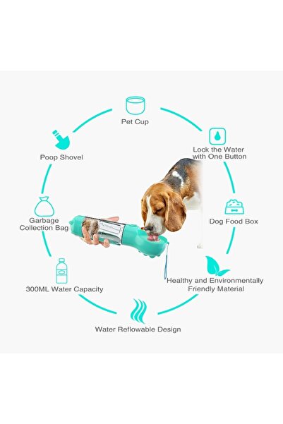 SOHO Portable Bottle for Dogs, Pet Multifunctional, with 3 Compartments