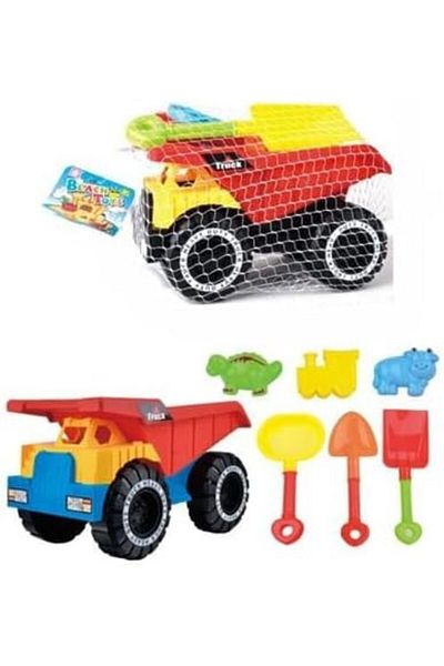 Toybox Kids Beach Sand Play Set with Truck and Sand Molds