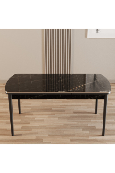 SHOOVVEL Merona Sonata 80X132 Lak Panel Ahşap Ayaklı Açılır Mutfak Masası, Ye...