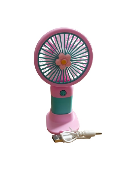efmues El fanı şarjlı tek kademeli pembe renk el fanı şarjlı vantilatör