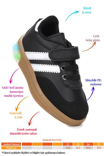KARAMAZI Kids Renis Daily Velcro Lighted Baby Boy Sports Shoes