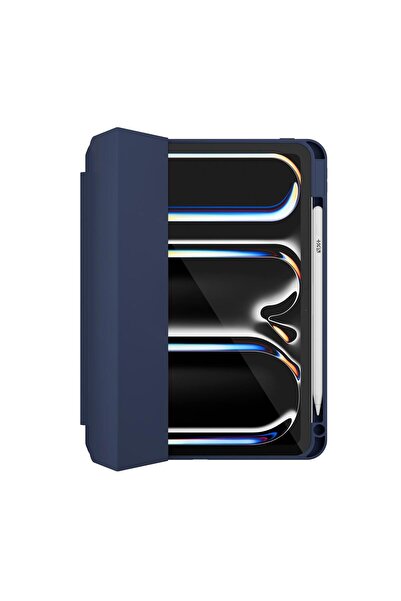 NOA Husa de protectie Rollcase pentru iPad Pro 11" M4, cu suport pentru stilou, Albastru