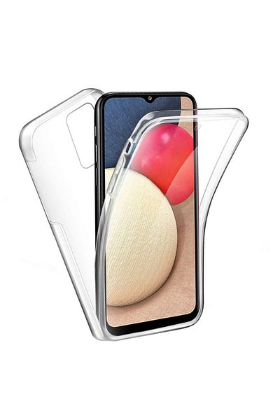 Gekko Mobile » Husă integrală pentru Samsung A02s (A025G), corp complet 360°, față din silicon și spate din plastic, transparentă