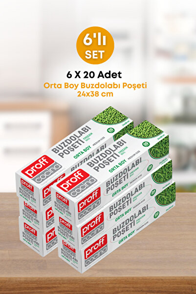 grimorlife 6 Adet 20 Li Buzdolabı Poşeti Orta Boy –Dayanıklı Gıda Saklama Tor...