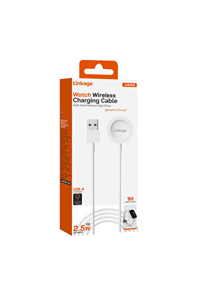 Linkage LWS8 Wireless 2.5W, 1 Metre Kablolu Akıllı Saat İçin Kablosuz Şarj Cihazı