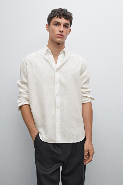 Massimo Dutti İnce çizgili regular fit gömlek