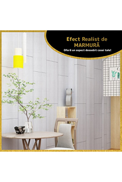 Teno Set 20x Tapet Marmura Premium 3D Teno®, suprafata acoperire 3.6 mp, 30x60 cm, gri deschis