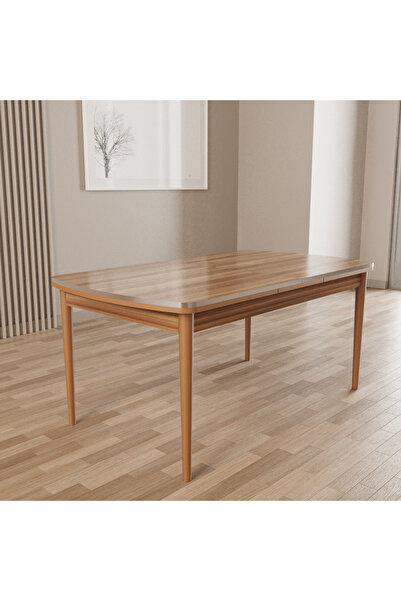 SHOOVVEL Merona Hazar 80X132 Lak Panel Ahşap Ayaklı Açılır Mutfak Masası, Yemek Masası, Salon Masası