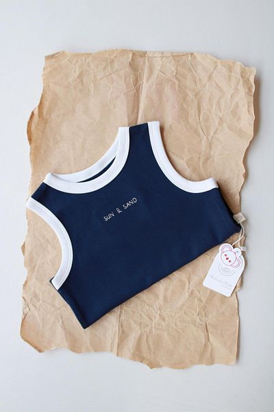 Oh La La Koala For Little Ones Navy Blue Embroidered Ribbed Undershirt