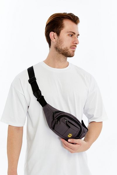 meeqat Unisex Black Waterproof Waist and Shoulder Bag Freebag with USB and Headphone Port