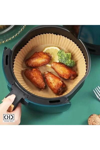 PAPRO Set 25 foi hartie pentru Air Fryer/cuptor/cuptor cu microunde, 16x16x4.5, fara BPA,maro