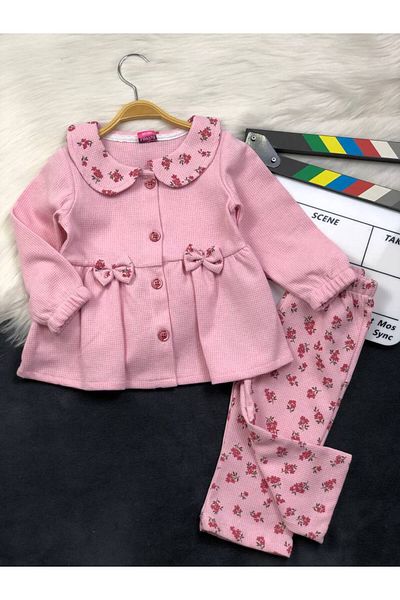 KGN GİYİM BABY GIRL FLOWERY BOTTOM TOP SET