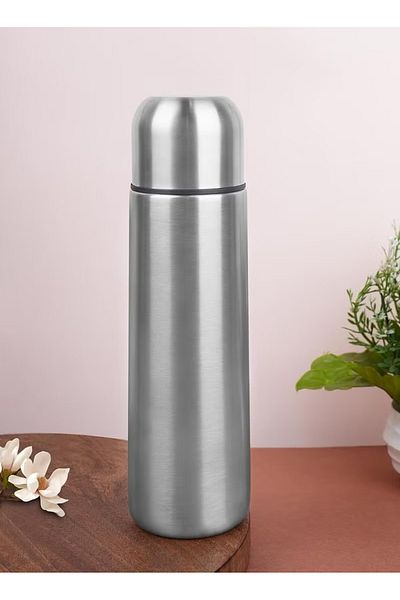 Primo Plus 1L Water Bottle, Vacuum Insulated Flask with Double Wall, Silver