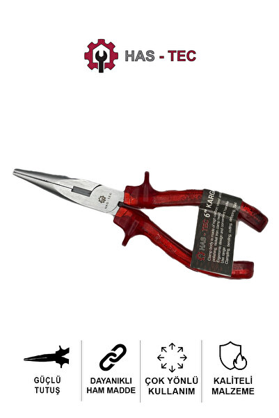 HAS-TEC Kargaburun 6" (160mm) | Şeffaf Plastik Kaplamalı Çelik, İnce Uçlu ve ...