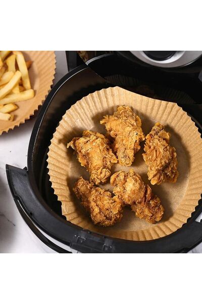 PAPRO Set 25 foi hartie pentru Air Fryer/cuptor/cuptor cu microunde, 16x16x4.5, fara BPA,maro