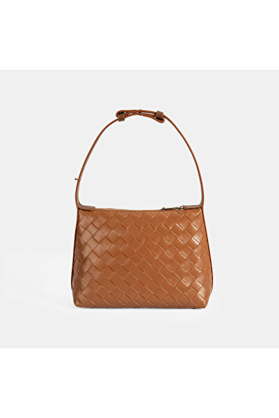 Desa Women's Tan Knitted Printed Handbag