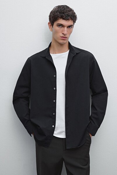 Massimo Dutti Pamuk ve ipek karışımlı regular fit gömlek