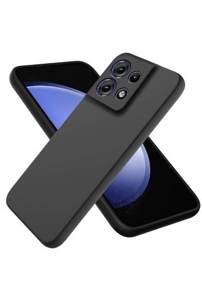 bestcase Carcasă subțire din silicon pentru Motorola Moto G75, neagră mată