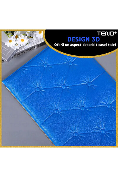 Teno Set 90x Tapet 3D Teno®, suprafata acoperire 22.05 mp, 75x30cm, albastru