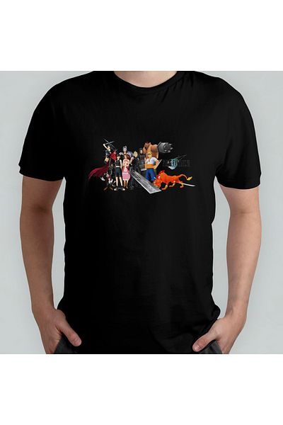 Pixxa Final Fantasy Vii Ff7 100% Cotton Crew Neck T-Shirt Model 1