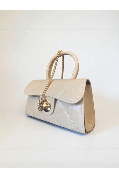 CELESTIAL COLLECTION Diana Cream Chain Quilted Bag