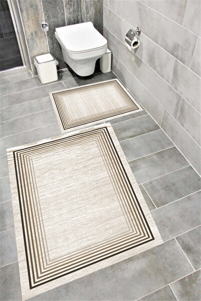 Bordo Halı Неплъзгаща се основа, водоустойчива, с цифров печат, комплект баня...