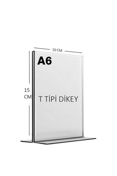 ipeksi pleksi A6 T-Type Vertical 10X15 Transparent Plexy Photo Holder. Brochure. Menu .Foyl. The Label. Price