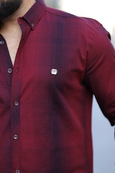 Klothy Ανδρικό μακρυμάνικο καρό πουκάμισο Slim Fit 2454