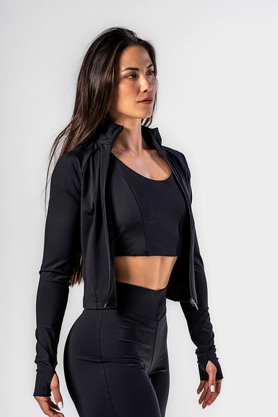 Nebbia Black fitness jacket with zipper Deni x 314