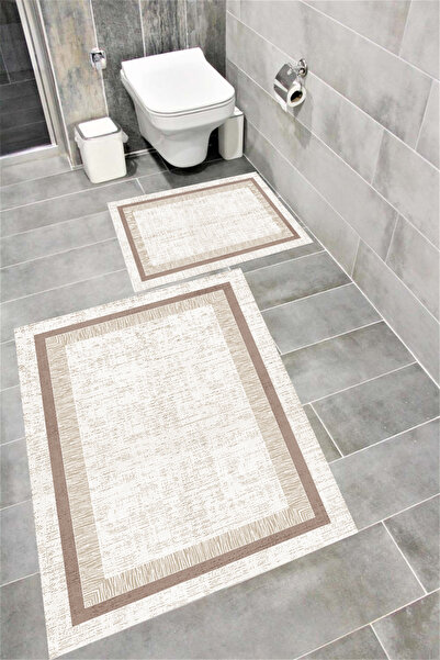 Home Water Resistant Digital Printed Bath Mat Set with Non-Slip Base