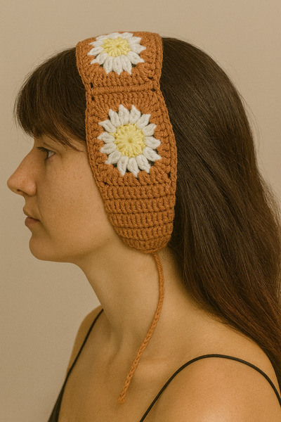 Talinhandmade Hand Knitted Cotton Women's Bandana – Granny Patterned Summer H...