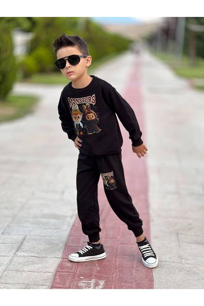 KGN GİYİM Boy's 3 Threads Unsharped Bottom Top Set