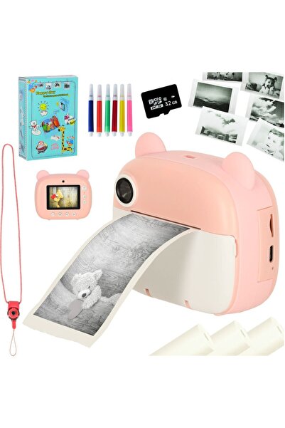 Luka Cameră instantanee pentru copii, Luka, roz, 1080p, set complet cu accesorii