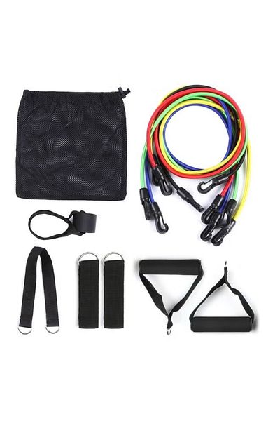 Primo Plus 11-Piece Resistance Bands Set with Accessories, 1.2m