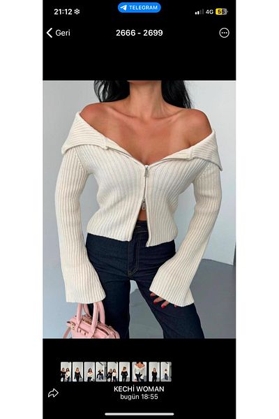 eyonnwear Y2K Trend Zipper Detailed Sweater