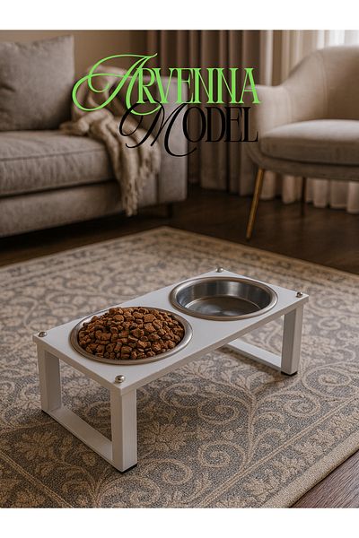 Okay Stainless Steel Food Stand for Cats and Dogs, Stylish Design Non-Slip Feet