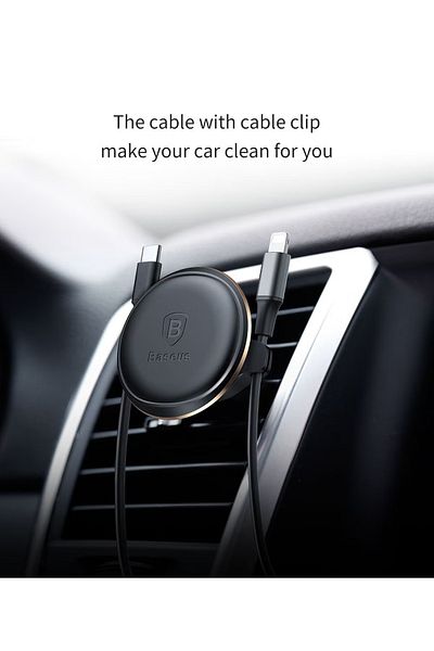 Baseus Magnetic Air Vent Car Mount Holder with Cable Clip Black