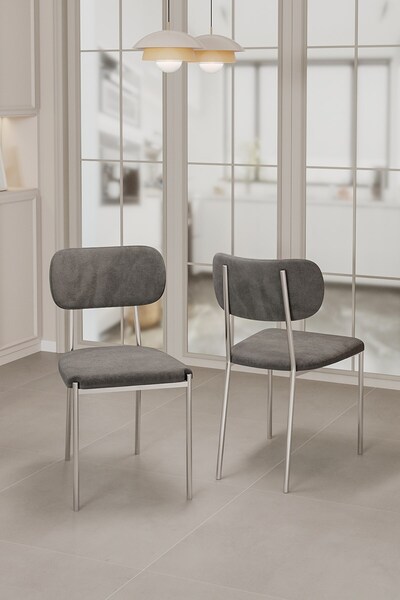 asaella mobilya Nexa Demir Metal Ayaklı Sağlam Üst Kalite Mutfak Sandalyesi, Yemek Sandalyesi, Salon Sandalyesi