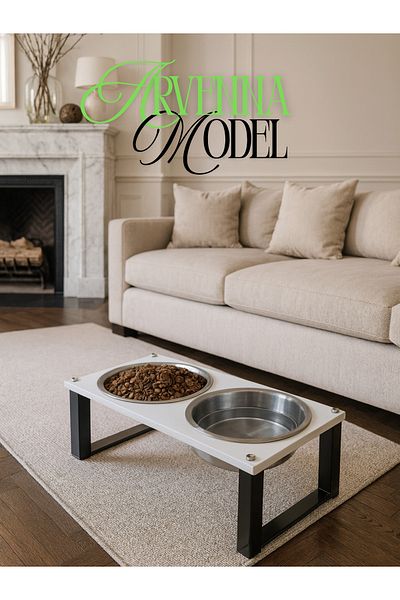 Okay Healthy Eating Stand for Cats and Dogs, Stainless Steel Stylish Design and Non-Slip Feet