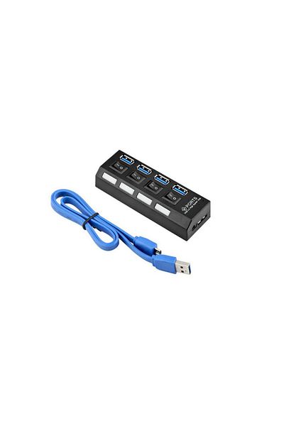 K KATHODE Hub USB 3.0 cu 4 porturi, butoane ON/OFF individuale, led indicator K KATHODE