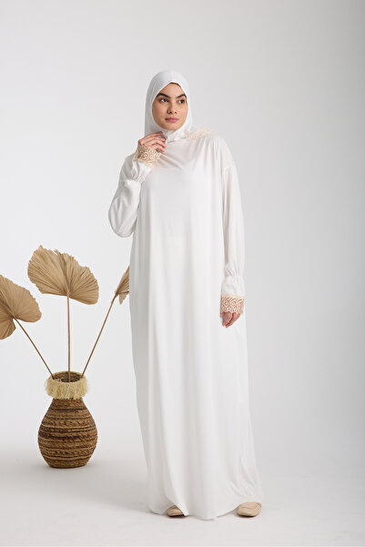 AKPİYYER Tek parça kapşonlu boneli kadin namaz elbisesi