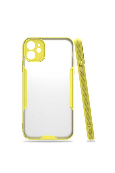 HTstore iPhone Compatible 11 Case Zore Parfe Cover-Yellow