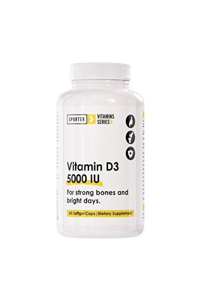 Sporter فيتامين د3، 5000 وحدة دولية، 60 كبسولة هلامية، يدعم قوة العظام ويدعم ...