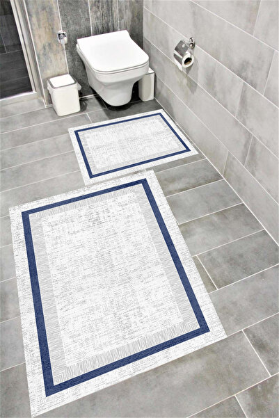 Bordo Halı Set de covoare de baie cu imprimare digitală, rezistentă la apă, c...