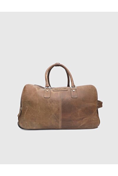 İLVİ Orva Hakiki Crazy Deri Camel Erkek Valiz