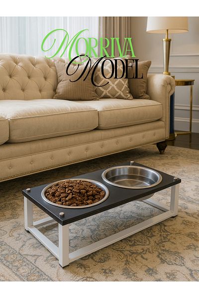 Okay Healthy Eating Stand for Cats and Dogs, Stainless Steel Stylish Design and Non-Slip Feet