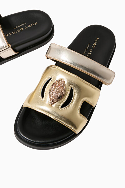 Kurt Geiger Eagle Cut Out Sandals, Comfortable and Modern Women's Slippers with Leather Detail